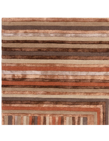 Elevate your space with the Matrix Network Terracotta, a modern designer rug featuring a plush geometric pattern in warm, invit