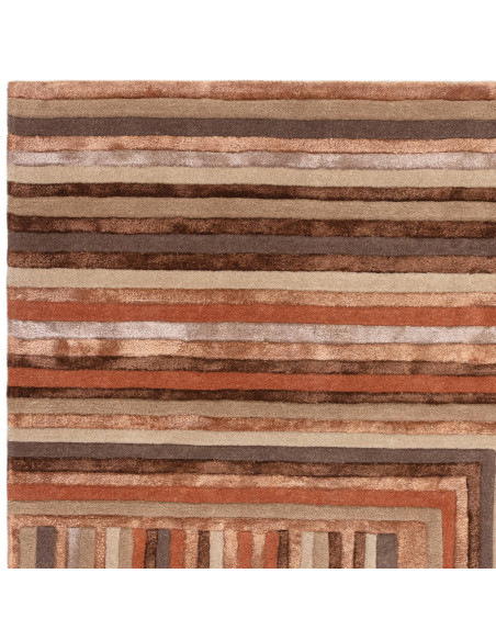 Elevate your space with the Matrix Network Terracotta, a modern designer rug featuring a plush geometric pattern in warm, invit