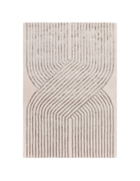 Elevate your space with the Matrix Solsitice Ivory, a modern designer rug featuring geometric elegance and a luxurious wool-vis