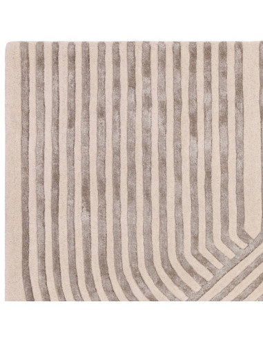 Elevate your space with the Matrix Solsitice Ivory, a modern designer rug featuring geometric elegance and a luxurious wool-vis