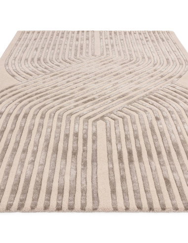 Elevate your space with the Matrix Solsitice Ivory, a modern designer rug featuring geometric elegance and a luxurious wool-vis