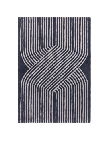 Tappeto Matrix Solsitice Navy: design moderno e materiali naturali per un soggiorno elegante e contemporaneo. Perfetto tra i ta