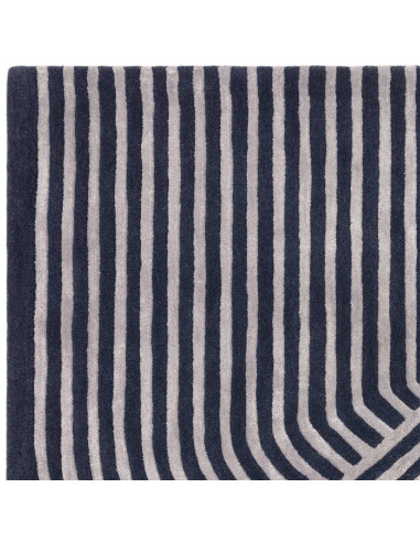 Elevate your space with the Matrix Solsitice Navy, a modern designer rug featuring bold geometric patterns and luxurious natura