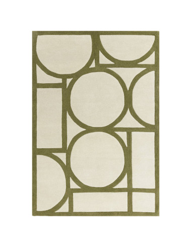 Elevate your space with the Metro Khaki modern designer rug, featuring geometric elegance and plush natural wool for lasting st