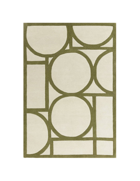 Elevate your space with the Metro Khaki modern designer rug, featuring geometric elegance and plush natural wool for lasting st