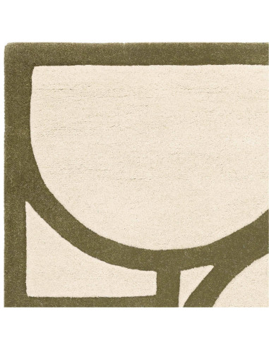 Tappeto Metro Khaki in lana naturale: design geometrico moderno, perfetto tra i tappeti contemporanei soggiorno per stile e com