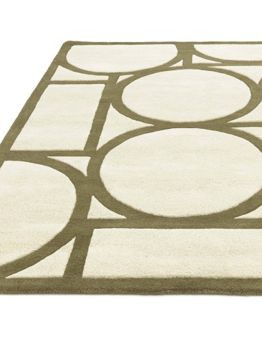 Elevate your space with the Metro Khaki modern designer rug, featuring geometric elegance and plush natural wool for lasting st