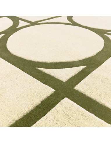 Elevate your space with the Metro Khaki modern designer rug, featuring geometric elegance and plush natural wool for lasting st