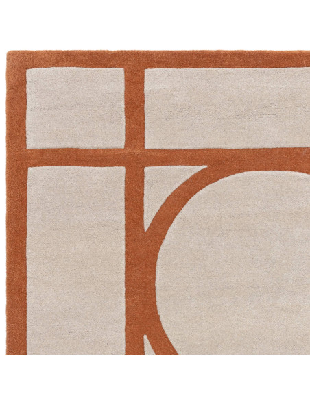 Tappeto Metro Rust: design geometrico e materiali naturali per un soggiorno moderno, elegante e accogliente. Perfetto tra i tap