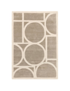 Elevate your home with the Metro Taupe modern designer rug, featuring a plush wool texture and timeless geometric elegance for