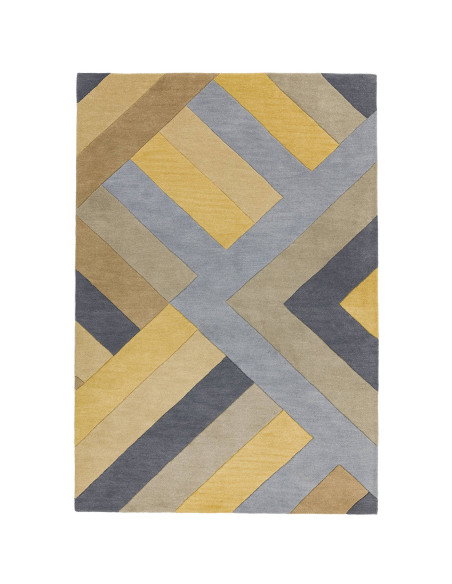 Elevate your home with the Reef RF02 Big Zig Ochre Grey, a modern designer rug featuring bold geometric patterns and plush natu