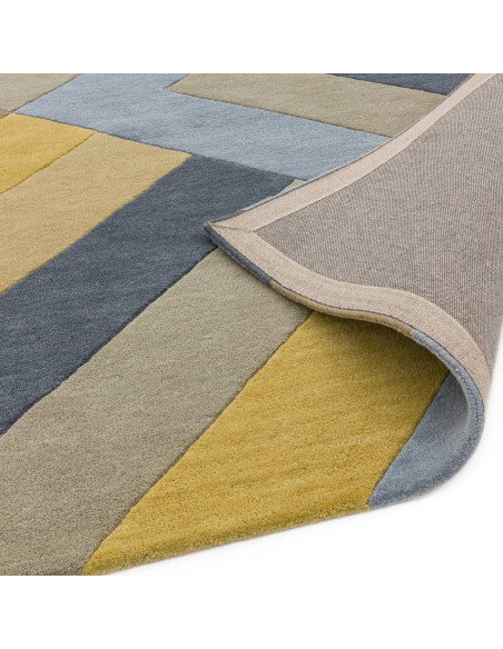 Tappeto Reef RF02 Big Zig Ochre Grey: design moderno in lana naturale, perfetto per ambienti contemporanei soggiorno eleganti e