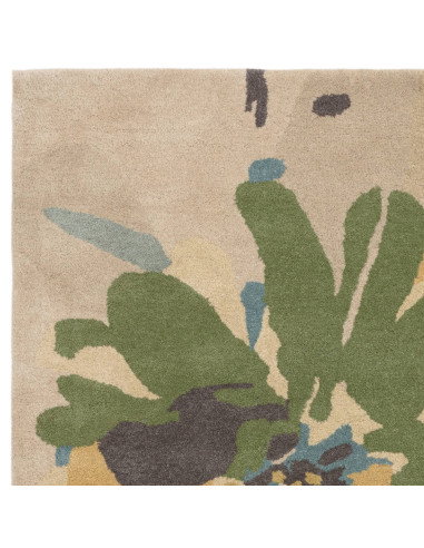 Elevate your space with the Reef RF11 Floral Green Multi, a modern designer rug featuring hand-tufted wool and a vibrant floral