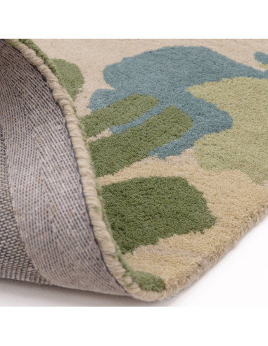 Elevate your space with the Reef RF11 Floral Green Multi, a modern designer rug featuring hand-tufted wool and a vibrant floral
