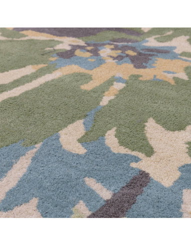 Elevate your space with the Reef RF11 Floral Green Multi, a modern designer rug featuring hand-tufted wool and a vibrant floral
