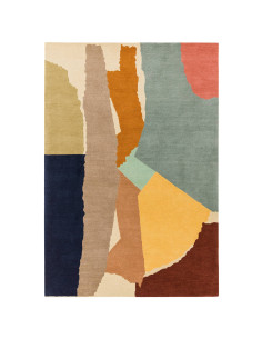 Elevate your space with the Reef RF14 Abstract Multi, a modern designer rug featuring bold geometric patterns and plush natural