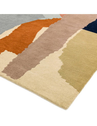 Tappeto Reef RF14 Abstract Multi in lana naturale, design moderno e geometrico, perfetto per ambienti raffinati e tappeti conte