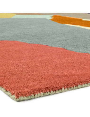 Tappeto Reef RF14 Abstract Multi in lana naturale, design moderno e geometrico, perfetto per ambienti raffinati e tappeti conte