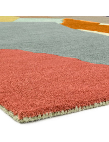 Tappeto Reef RF14 Abstract Multi in lana naturale, design moderno e geometrico, perfetto per ambienti raffinati e tappeti conte