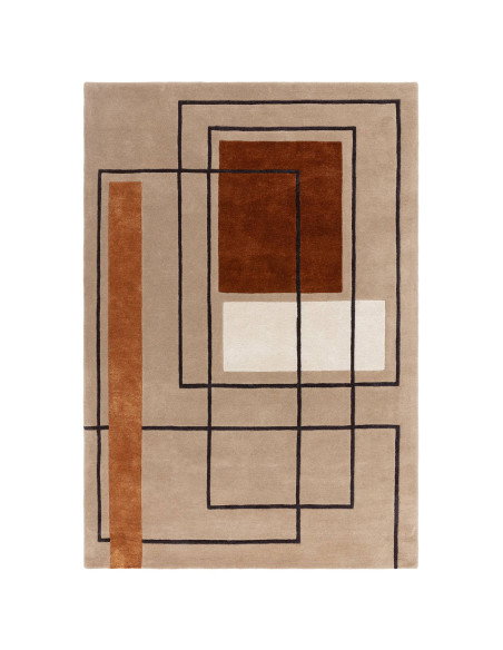 Elevate your space with the Reef RF20 Outline Terracotta, a modern designer rug featuring geometric elegance and plush natural