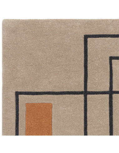 Elevate your space with the Reef RF20 Outline Terracotta, a modern designer rug featuring geometric elegance and plush natural