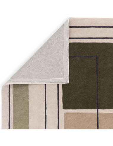 Elevate your space with the Reef RF21 Outline Khaki, a modern designer rug featuring geometric elegance and plush natural wool