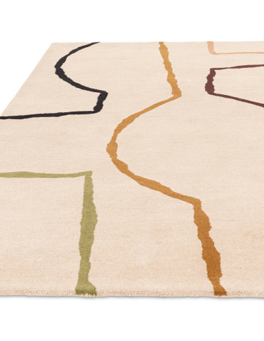 Elevate your space with the Reef RF22 Linear Multi, a modern designer rug featuring an abstract geometric pattern in durable, s