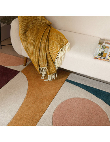 Tappeto Reef RF23 Connect Multi in lana naturale, design geometrico moderno, perfetto per ambienti contemporanei soggiorno eleg