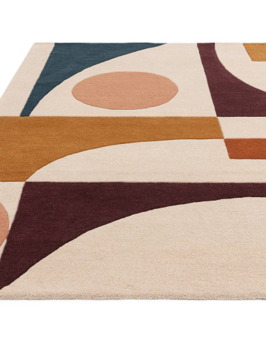 Tappeto Reef RF23 Connect Multi in lana naturale, design geometrico moderno, perfetto per ambienti contemporanei soggiorno eleg