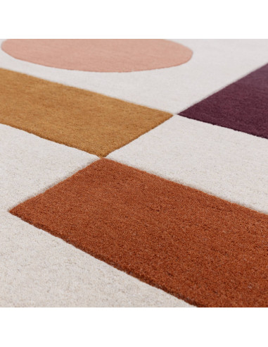 Tappeto Reef RF23 Connect Multi in lana naturale, design geometrico moderno, perfetto per ambienti contemporanei soggiorno eleg