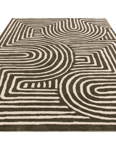 Elevate your space with the Reef RF30 Curve Forest, a modern designer rug featuring geometric elegance and plush, durable natur