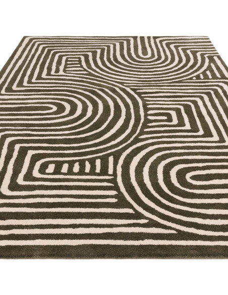 Elevate your space with the Reef RF30 Curve Forest, a modern designer rug featuring geometric elegance and plush, durable natur