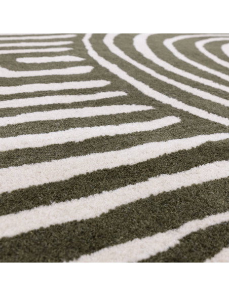 Tappeto Reef RF30 Curve Forest: design geometrico e materiali naturali per un soggiorno moderno, elegante e accogliente. Qualit