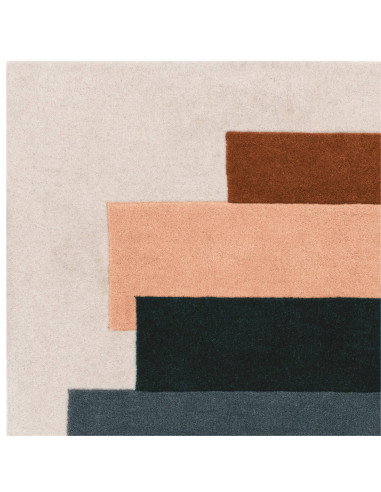 Elevate your space with the Reef RF32 Stacks Green, a modern designer rug featuring geometric elegance and plush natural wool f