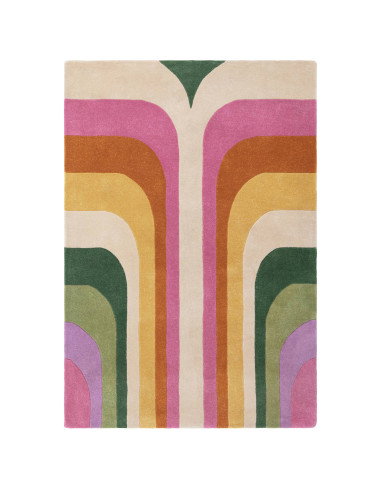 Tappeto Romy 01 Retro Pink: design geometrico moderno, comfort e colori caldi per un soggiorno unico. Perfetto tra i tappeti co