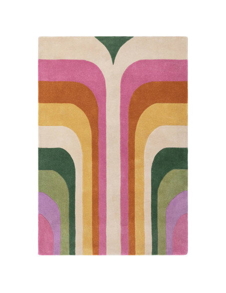 Tappeto Romy 01 Retro Pink: design geometrico moderno, comfort e colori caldi per un soggiorno unico. Perfetto tra i tappeti co