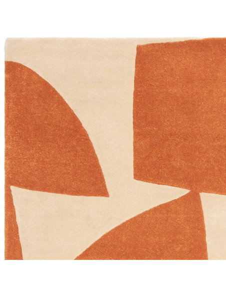 Elevate your space with the Romy 05 Kite Orange, a modern designer rug featuring bold geometric patterns and durable, easy-care