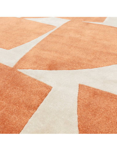 Tappeto Romy 05 Kite Orange: design geometrico moderno, colori caldi e comfort per un soggiorno contemporaneo unico e raffinato