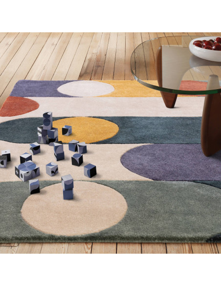 Elevate your space with the Romy 07 Morse Multi, a modern designer rug featuring vibrant geometric patterns and durable, easy-c