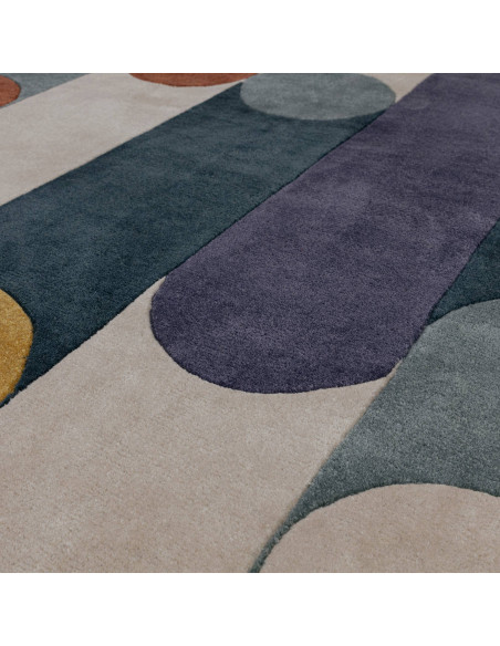 Elevate your space with the Romy 07 Morse Multi, a modern designer rug featuring vibrant geometric patterns and durable, easy-c