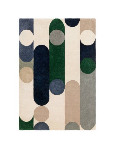 Tappeto Romy 08 Morse Blue: design geometrico moderno, colori eleganti e materiali resistenti per un soggiorno contemporaneo un