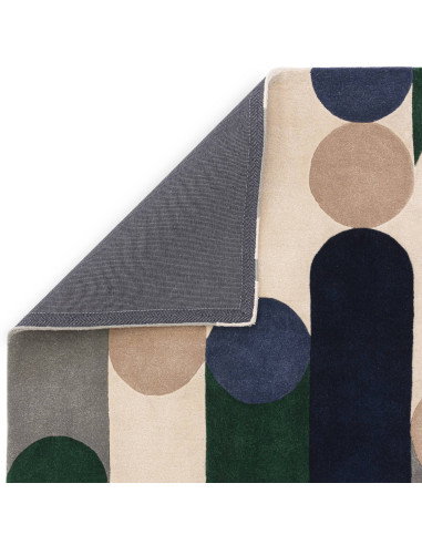 Tappeto Romy 08 Morse Blue: design geometrico moderno, colori eleganti e materiali resistenti per un soggiorno contemporaneo un