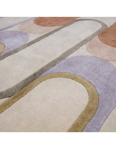 Elevate your space with the Romy 09 Module Pastel, a modern designer rug featuring a soft geometric abstract pattern in soothin