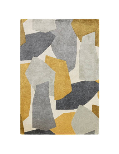 Tappeto Romy 10 Element Ochre: design geometrico moderno, resistente e confortevole, perfetto per soggiorni contemporanei e amb