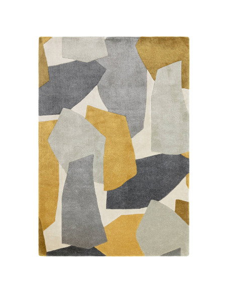 Tappeto Romy 10 Element Ochre: design geometrico moderno, resistente e confortevole, perfetto per soggiorni contemporanei e amb