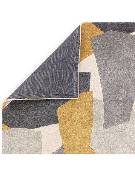 Tappeto Romy 10 Element Ochre: design geometrico moderno, resistente e confortevole, perfetto per soggiorni contemporanei e amb