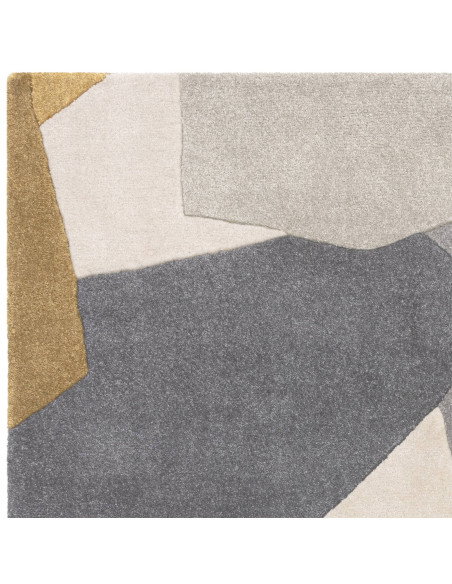 Tappeto Romy 10 Element Ochre: design geometrico moderno, resistente e confortevole, perfetto per soggiorni contemporanei e amb