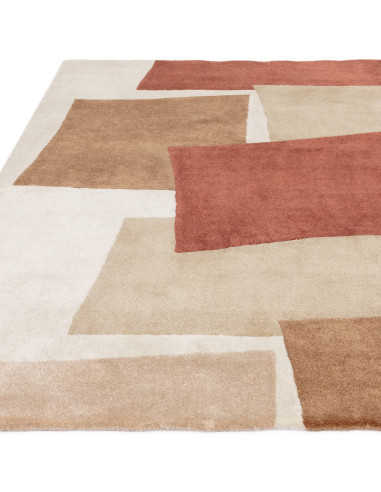 Tappeto Romy 13 Papercut Red: design moderno e geometrico, perfetto per soggiorni contemporanei con stile e comfort duraturo.