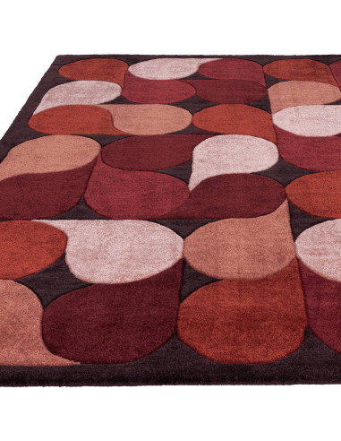 Add warmth and style with the Romy 14 Jive Red, a modern designer rug featuring bold geometric patterns and durable, easy-care