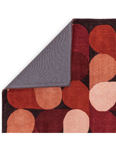 Add warmth and style with the Romy 14 Jive Red, a modern designer rug featuring bold geometric patterns and durable, easy-care